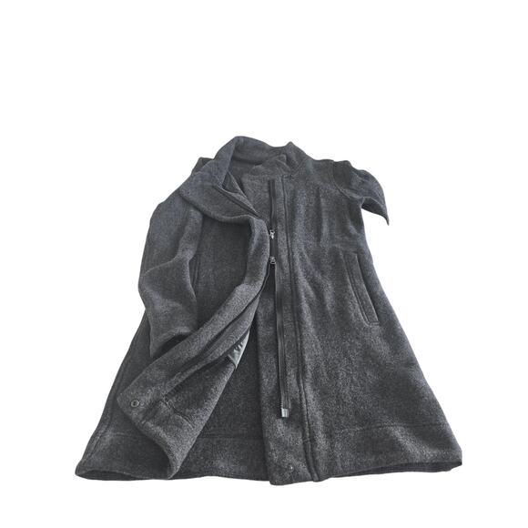 Marmot Womens XL Charcoal Gray Wool Blend Full Zip Funnel Neck MidLength Jacket - Picture 4 of 4